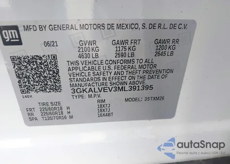 2021 GMC Terrain Awd Slt из США, поврежденный, VIN 3GKALVEV3ML391395